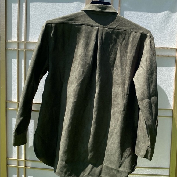 Adria Suede Shirt, Oversized, Vegan Suede, Banana Republic, women’s size Medium - Picture 7 of 16